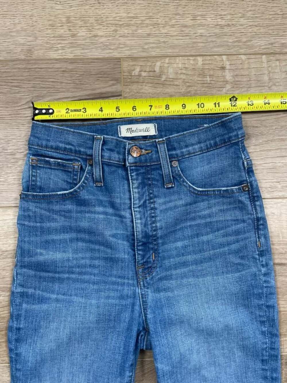 Madewell 11” High Rise Skinny Jeans Women’s Size 25 Light Wash Stretch Denim - Picture 3 of 10